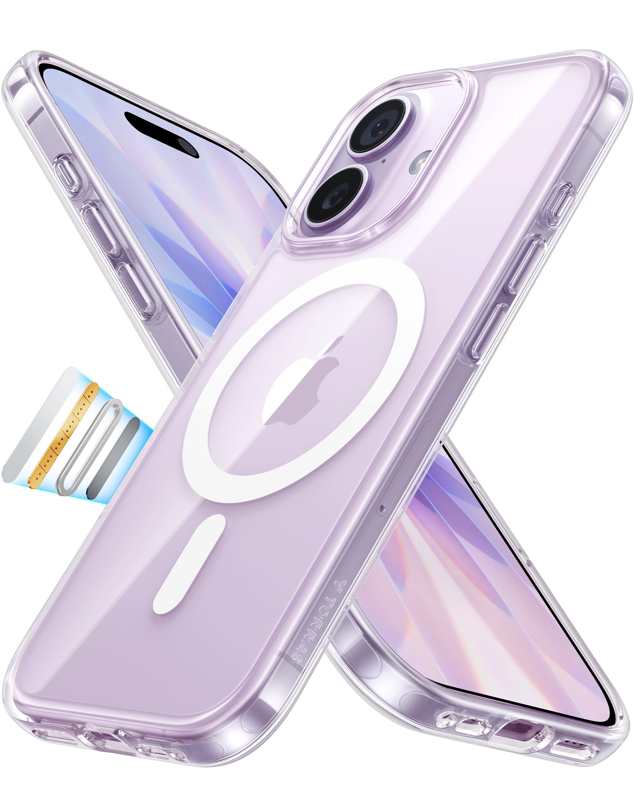 Photo 1 of TORRAS Magnetic Shockproof for iPhone 17 case with Camera Control, [12FT Military Grade Drop Protection][Fit for MagSafe], Transparent Anti-Fingerprint & Soft Touch Case for iPhone 17, Crystal Clear