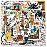 64pcs Boy Scouts Sticker, Cute Cartoon Vinyl Waterproof Stickers for Water Bottle,Skateboard,Laptop,Phone,Journaling,Scrapbooking Decals for Party Supply Decor