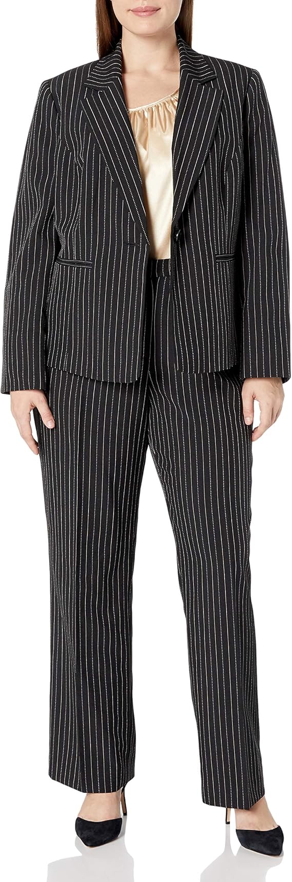 plus size pinstripe pants