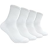 Hycome 4Pairs Socks Sport Running Calf Socks Performance Cushioned Breathable Crew Socks for Men Women