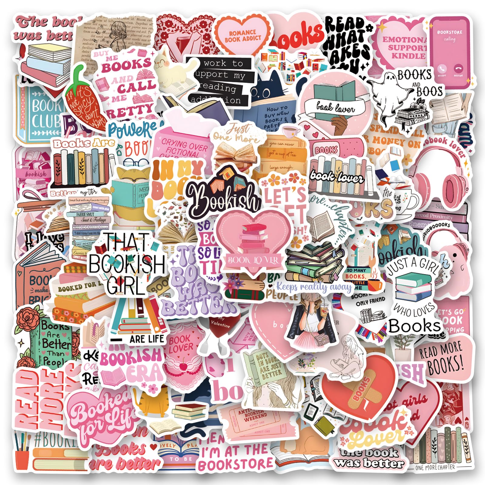 Photo 1 of 120PCS Kindle Book Stickers Pack for IPAD, e-Book Reader, Laptop, Cute Booktok Vinyl Stickers, Bookish Lover Gift Accessories