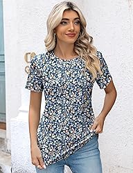 Kistore Short Sleeve Tops for Women Summer Crew