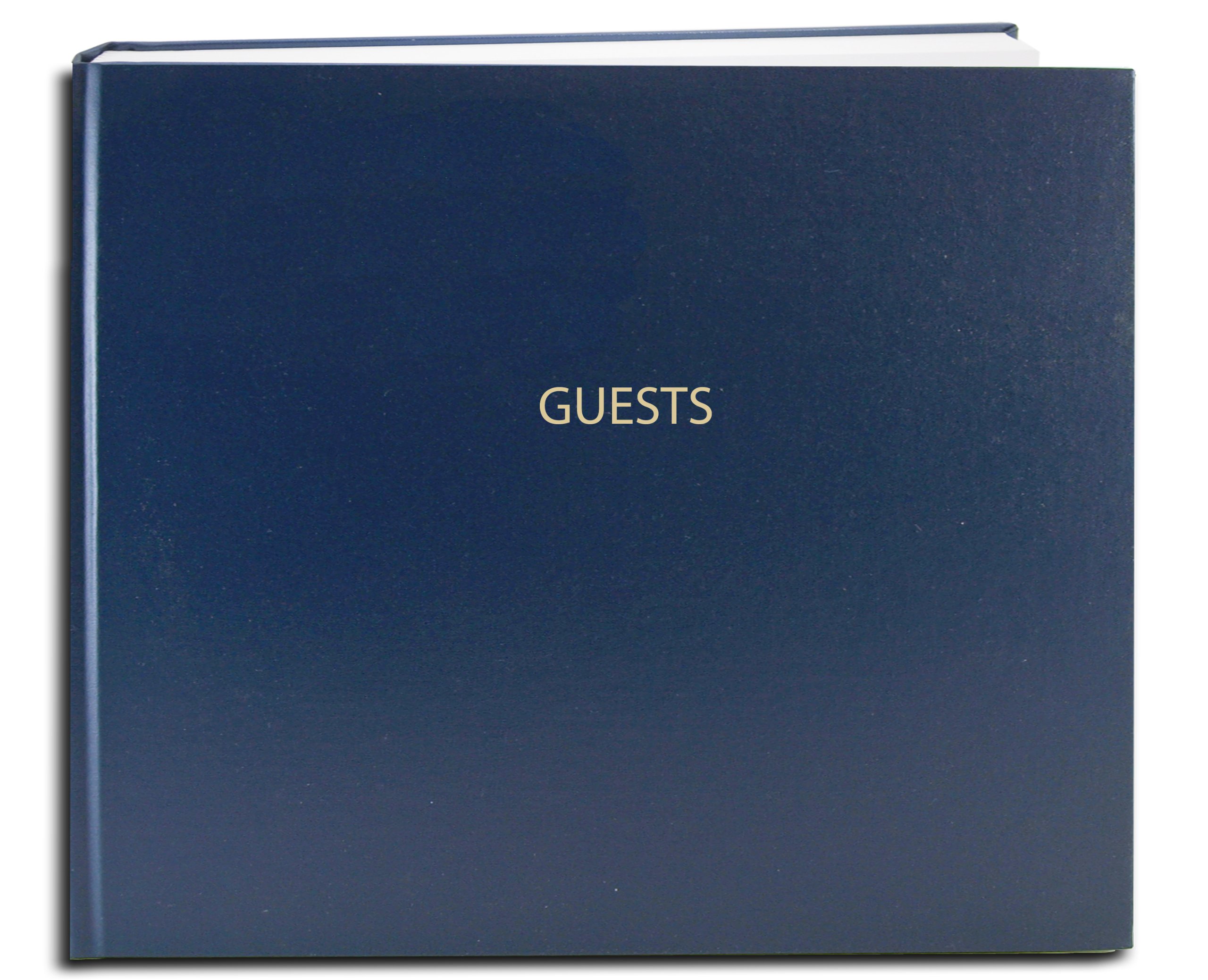 BookFactory® Guest Book/Guest Sign-in Book/Guest Registry/Guestbook - 120 Pages, Blue Cover, Section Sewn Hardbound, 8 7/8" x 7" (LOG-120-GUEST-A-LBT25)