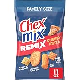 Chex Mix Remix Cheesy Pizza Snack Mix, Family Size, 11 oz | Garlic &amp; Herbs Chex, Pizza Sauce Chex, Cheese Puffs, Pizza Crust Squiggles, Party Mix, Kosher