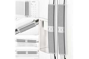 ELCOOR Refrigerator Door Handle Covers, Set of 6, Keep Your Kitchen Appliance Clean from Food Stains, Smudges, Drips, Oil, Washable and Form-Fitting, Protector for Fridge, Ovens, Dishwashers(Grey)