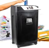 Duronic PS991 Cross Cut Paper Shredder 18 Sheets 28x4mm 31L Bin CD Card