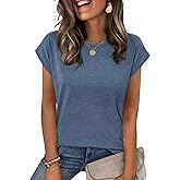 Zeagoo Womens Tops Summer Casual Cap Sleeve Tshirts Shirts Business Dressy Spring Fashion Outfits Trendy Clothes