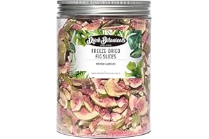 DRINK BOTANICALS IRELAND Drink Botanicals | Freeze Dried Figs, Fig Slices Chips | 100% Natural | 200+ Slices | Edible | 120 Grams, 4.23 oz | For Baking, Cereal Topper, Yogurt, Cake, Cocktail Decorations | PET Jar, GMO-Free