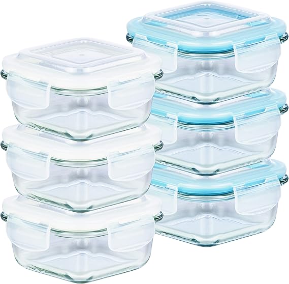 Grizzly Glass Food Storage Container Set Ovenproof Dish with Lids 6