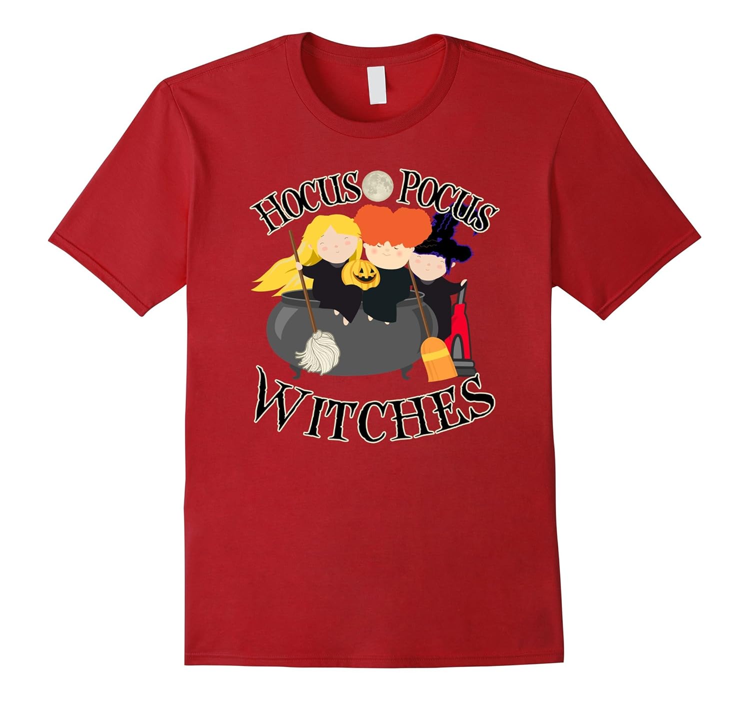 Hocus Pocus Witches Full Moon Cute Halloween October Shirt-T-Shirt ...