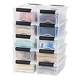 IRIS USA 6 Qt Stackable Plastic Storage Bins with