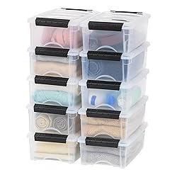 IRIS USA 6 Qt Stackable Plastic Storage Bins with