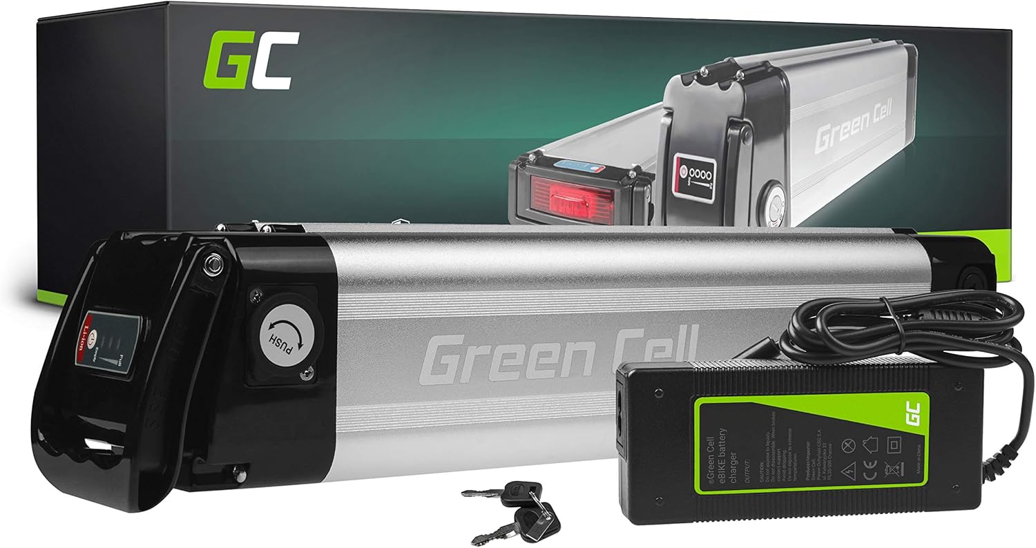 Green Cell PRO GC® EBike Akku 36V 10.4Ah LiIon Pedelec Silverfish Batterie mit Ladegerät für