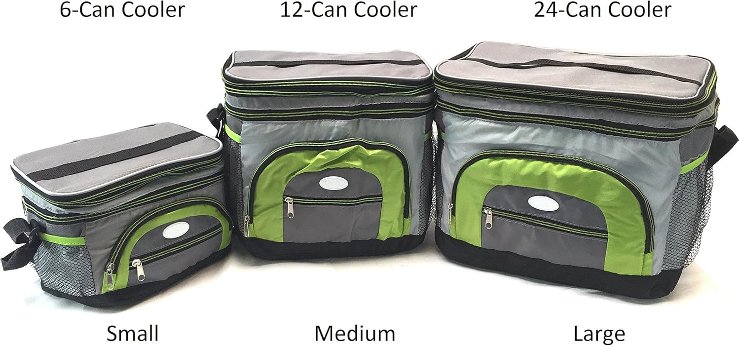 Handheld Soft Can Cooler Bag Expandable Top with Hard Plastic Liner
