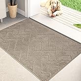 PURRUGS Dirt Trapping Door Mat 20" x 31.5", Non-Slip Machine Washable Entry Rug, Dog Doormat, Indoor Front Door Mat, Super Absorbent Entryway Rug for Muddy Shoes & Paws, Taupe