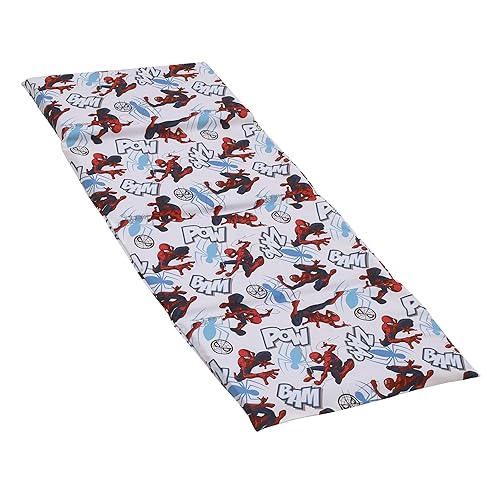NoJo Marvel Spiderman to The Rescue Red, White, and Blue Preschool Nap Pad Sheet