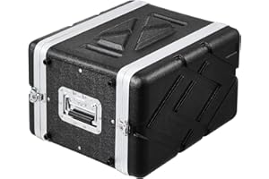 VEVOR 6U Rack Case, Standard 14 in Depth, Server Rack Cabinet with ABS Construction Handle Heavy-Duty Twist Butterfly Latches, Detachable Front & Back Panels, for Amps, Mixers, Microphone Receivers