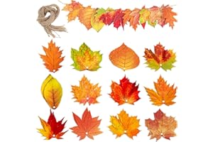 DUOJINSANXI Fall Gift Tags with String, 24Pcs Wooden Gift Tags, Autumn Maple Bulletin Board Decorations, Leaf Classroom Decor, Artificial Wooden Maple Leaf Boards for Thanksgiving Gifts