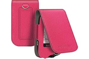 MEDMAX PU Leather Protective Case for Freestyle Libre 3 2 / Libre Reader, Lightweight Shockproof Diabetic Storage Carrying Case with Carabiner Clip and Handle (Magenta)