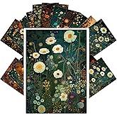 PIXILUV Vintage Postcards (24pcs 4"x6") Enchanted Meadow: A Lush Postcard Collection of Wildflowers and Night Blossoms - A Journey Through Nature's Whimsical Garden