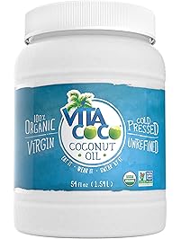 Vita Coco Organic Virgin Coconut Oil, 54 Oz - Non GMO Cold Pressed Gluten Free Unrefined Oil - Used For Cooking Oil - Great for Skin Moisturizer or Hair Shampoo - BPA Free Plastic Jar