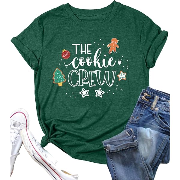 BOLOMI Women's Christmas Graphic T-Shirt - Oversized Short Sleeve Tee With Plaid & Tree Design