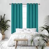 Deconovo Turquoise Eyelet Blackout Curtains W52 x L54 Inch 1 Pair view 8