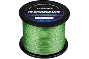 YUMEOWL Thinner Braided Fishing Line, Ultra-Strong Abrasion Resistant Zero Stretch Braided Line, 4&8 Strand