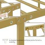 Yaheetech 4ft6 Double Bed Frame Cloud Headboard Metal Slats 363kg Gold view 6