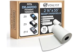Vonlyst Credit Card Machine Paper Roll for Dejavoo Z8 Z9 Z11 (10 rolls)