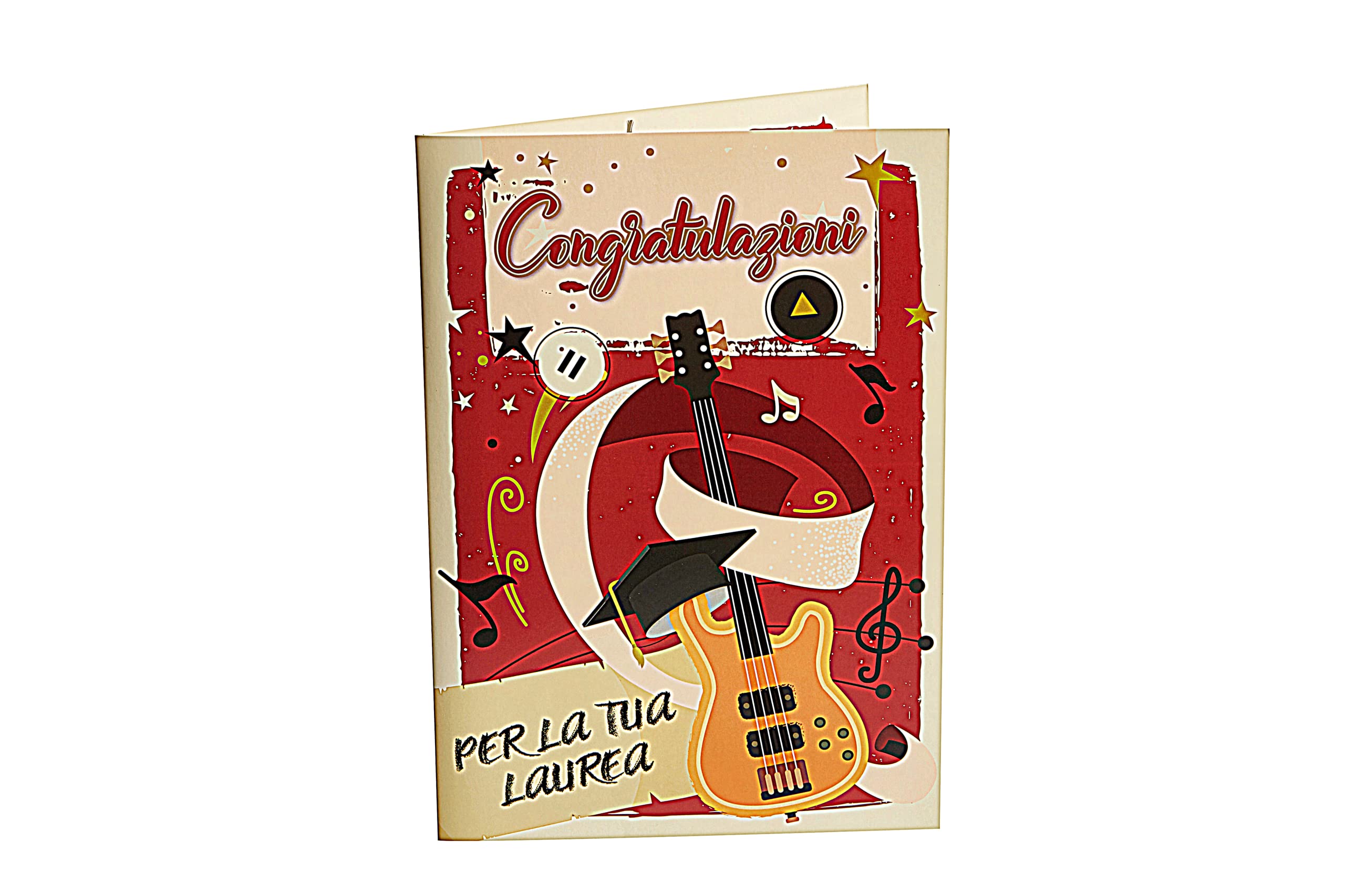 A4 Graduation Party Card For All Rock Lovers With Interactive Music Sound Of Guns N' Roses 'Sweet Child o' Mine' - Size 22cm x 31.5cm
