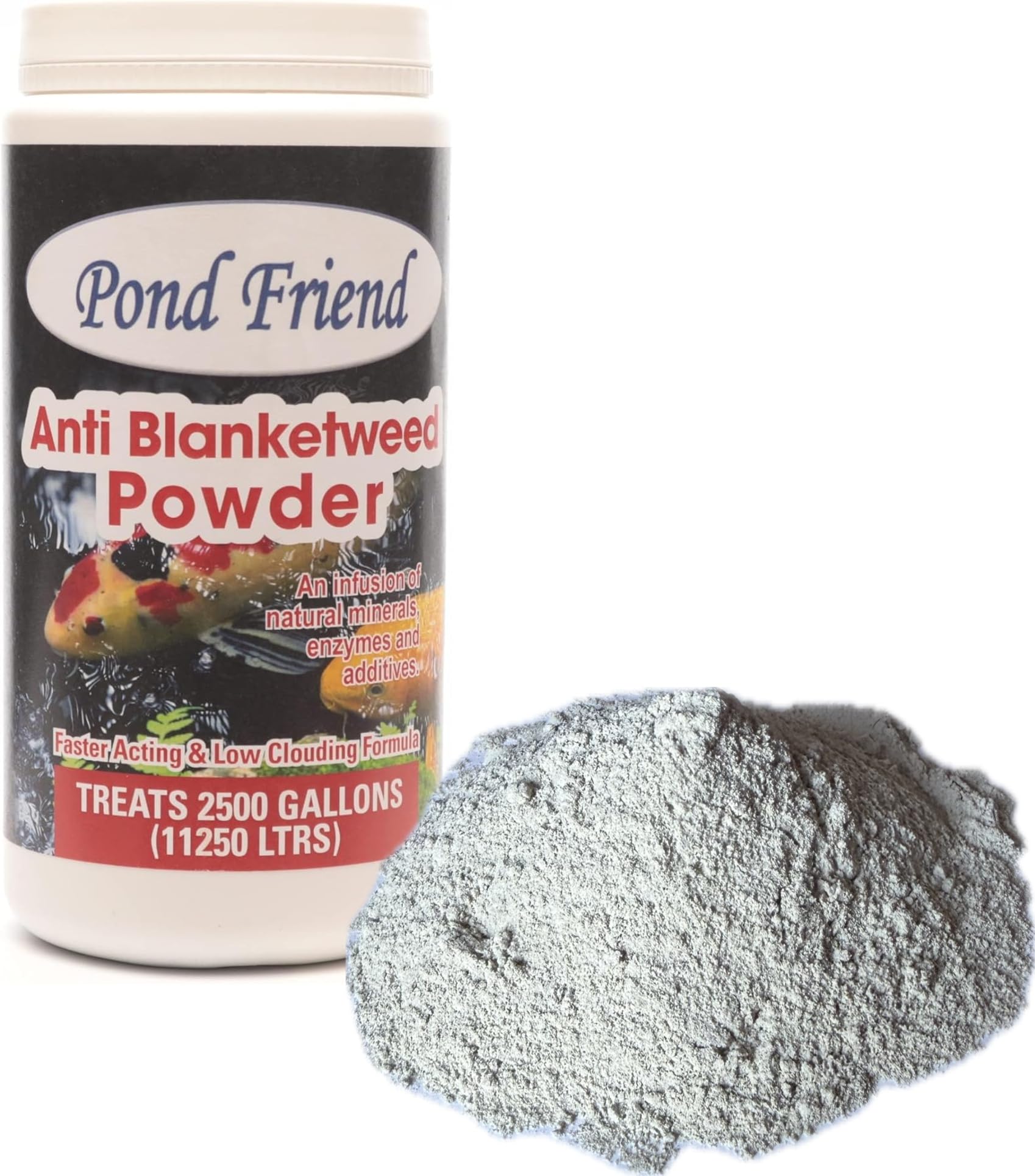 Pond Friend Anti Blanketweed Powder Pond Algae Treatment 1kg treats 11250 Litre. The Clear Water Answer To Blanket Weed String And Filament Algae Problems In Koi & Garden Ponds.