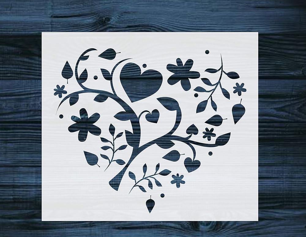 amazoncom hearts tree reusable stencil multiple sizes handmade