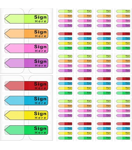 Redi-Tag Arrow Flag Refills – “Sign Here” Message Flags, 6 Rolls Of 120, Removable & Reusable