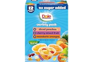 Dole Diced Peaches, Mandarin Oranges, and Cherry Mixed Fruit with No Sugar Added Variety Pack - Dole Fruit Bowls Snacks - 4 oz Bowls - 12 Pack
