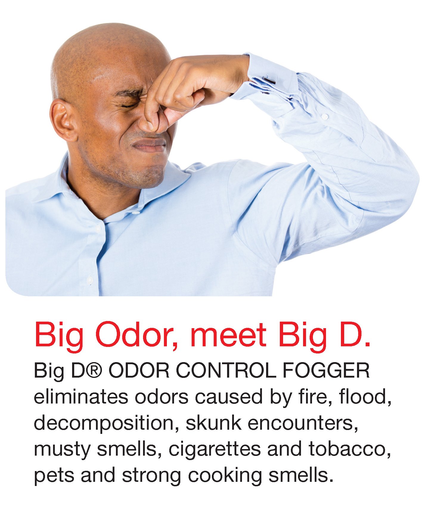 Big D 344 Odor Control Fogger, Mountain Air Fragrance-Kills odors from fire, flood, decomposition, skunk, cigarettes, musty smells-Ideal for use in cars, property management, hotels ,5 oz (Pack of 12)