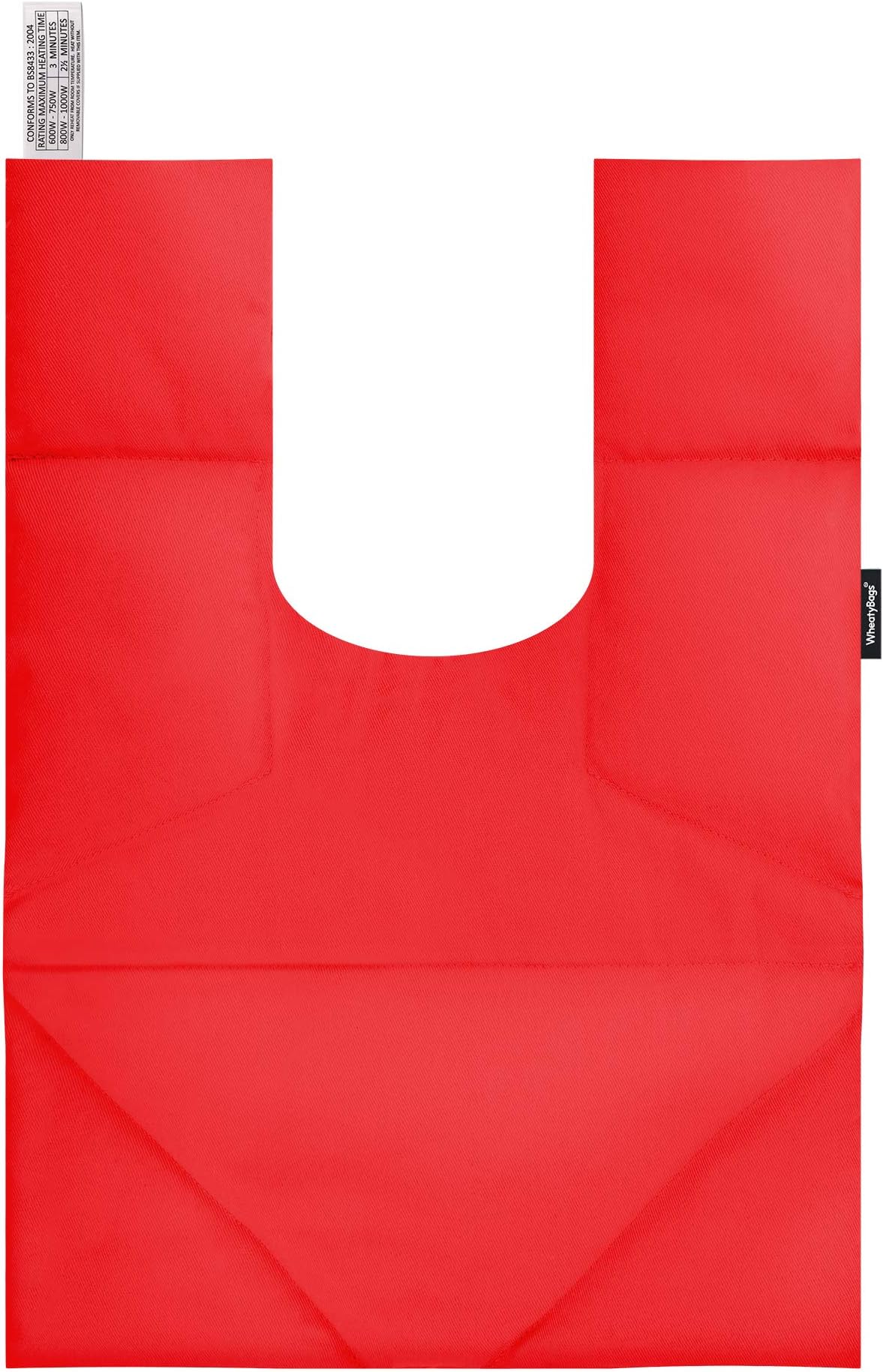 Wheat Bag Microwave Upper Shoulder and Back Heat Pack (or use as a Cold Pack) by WheatyBags® (Cotton Fabric - Red with Lavender)