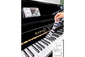 YPTSYSYS Piano Key Labels, Piano Note Stickers Removable for 88/76/61/54/49/37 Keyboard Reusable Silicone Strips Large Bold Letter for Beginners Kids (Classic Black)
