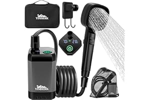YIMSERK 7800mAh Portable Shower for Camping, Rechargeable Electric Outdoor Shower Kit with Handbag, Filtered Shower Head, IPX7 Waterproof Shower Pump for Camp, Hiking, Car Washing, Pet Bath