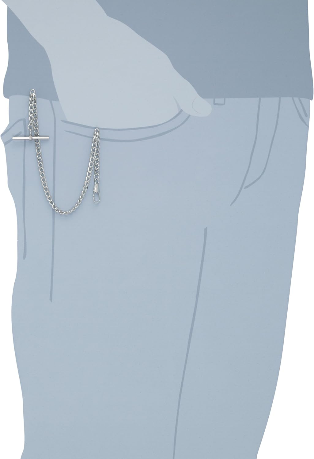 Charles-Hubert, Paris 3910-W T-Bar Pocket Watch Chain: Charles-Hubert Paris: Watches