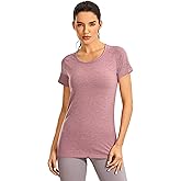 CRZ YOGA Seamless Workout Shirts for Women Short Sleeve Sports Tees Quick Dry Breathable Gym Athletic Tops