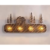 TOCHIC Rustic Bathroom Light Fixtures, 4 Lights Farmhouse Bathroom Vanity Light Over Mirror Dimmable, Western Sconces Wall Li