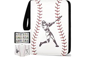 SLONSER Baseball Card Binder 900 Pockets, 50 Sleeves Large Baseball Binder 3 Ring Zipper Trading Cards Holder 9 Pocket, Sport Card Collection Book Storage Organizer, Album Folder Case Protector Collector Gift