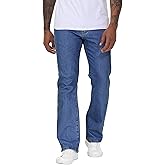 MZNBURAM Men's Stretch Regular Fit Bootcut Flared Jeans Cotton Fashion Comfort Flex Waist Denim Pants