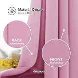 Deconovo Blackout Curtains Pink Eyelet 2 Panels Energy Saving 140x260 cm view 5