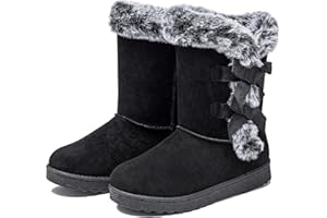 Uoidru Women's Snow Boots Anti-Slip Mid-calf Winter Boots for Womens Faux Fur Lined Winter Suede Snow Boots Womens Comfortable Fashion Boots