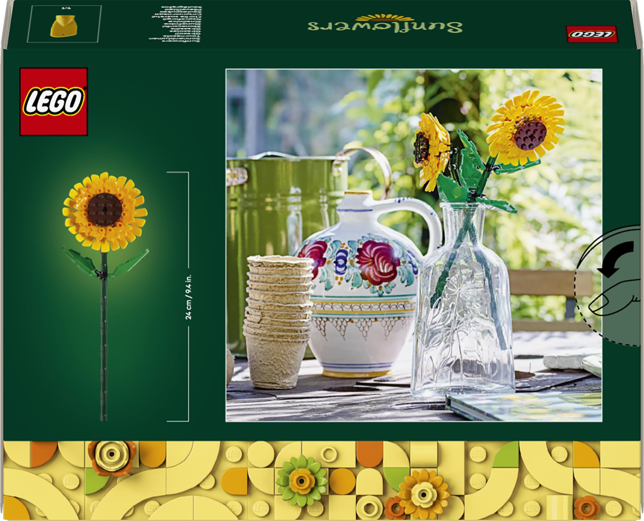LEGO Botanicals Sonnenblumen - Gelbes Kunstblumen Set zum Bauen - Bastelset für Frauen und Männer - Schreibtischdeko oder DIY Blumendeko - Geschenk zum Muttertag - 40524 9