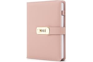 ZICOTO Aesthetic Diary with Lock – Beautiful Leather Journal with Easy to Change Code Lock & Refillable Pages – Quality Planner for Women with Bookmark & Pen Holder to Securely Protect Thoughts & Memories