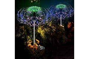 LSLCQW 2 Pack Solar Garden Flower Firework Lights - 120LED, Waterproof, Suitable for Garden, Terrace, Courtyard, Lawn, Party, Wedding, Christmas Decoration (Colorful)