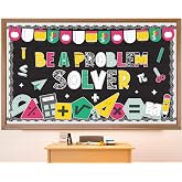 Math Bulletin Board Set Composition Notebook Classroom Decor Be A Problem Solver Paper Cutouts Educational Mathematics Bulletin Board for Back to School Elementary Middle School Chalkboard Wall Decor